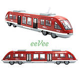 Іграшка поїзд швидкісний пасажирський зі світлозвуковими ефектами 44 см Червоний (59333), фото 2