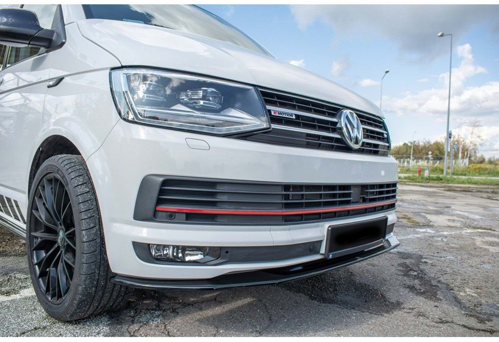 Передня Lip накладка DPT (чорний глянець) для Volkswagen T6 від VLF комп., фото 1