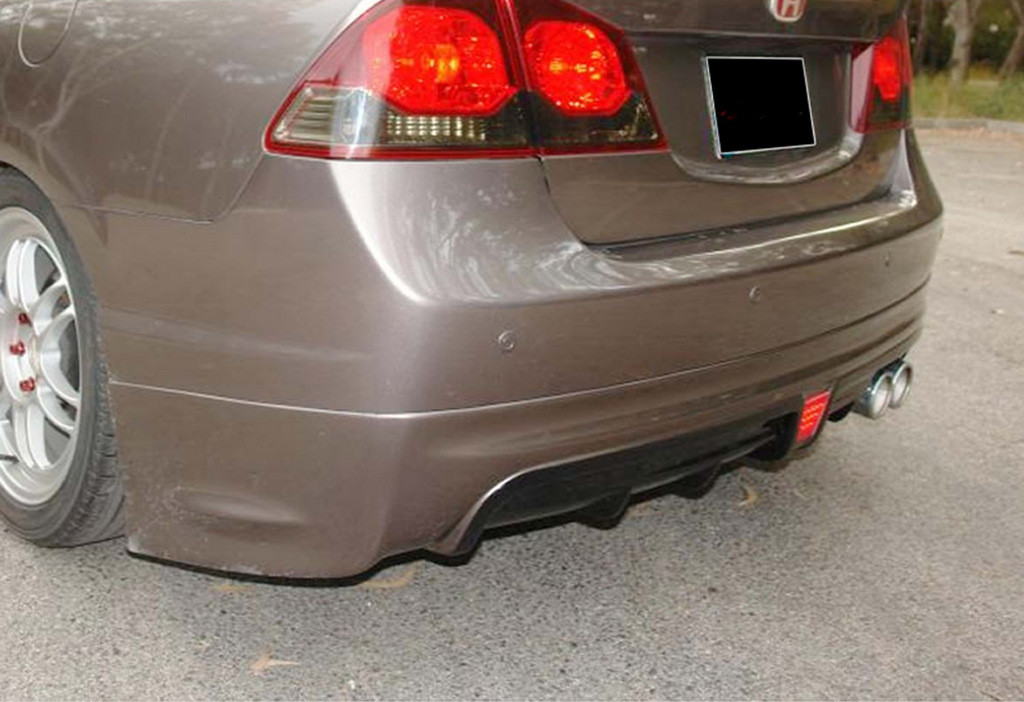 Задний диффузор DPT V-2 (Черный Глянец) для Honda Civic Sedan VIII 2006-2011 гг, фото 1