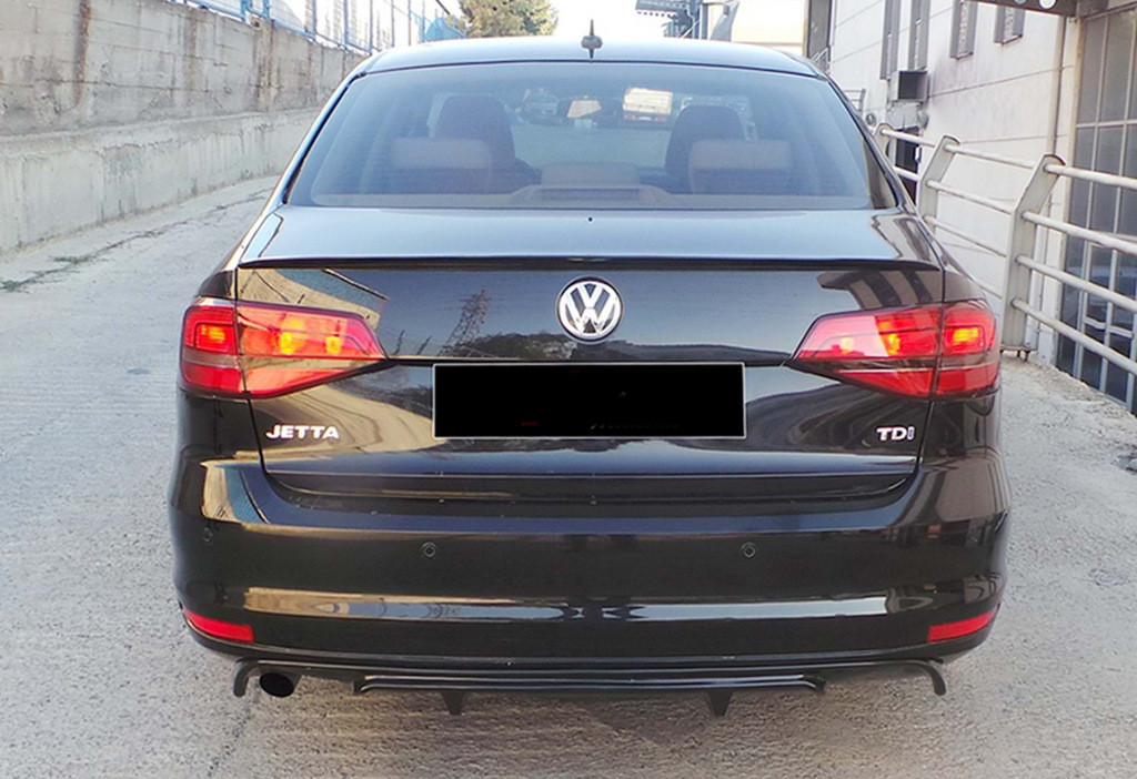 Задній дифузор DPT (2014-2018, чорний глянець) для Volkswagen Jetta рр від VLF комп., фото 1