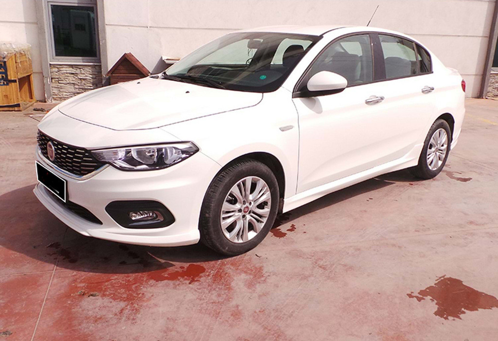 Бокові пороги DPT (чорний глянець) для Fiat Tipo 2016- рр від VLF комп., фото 1