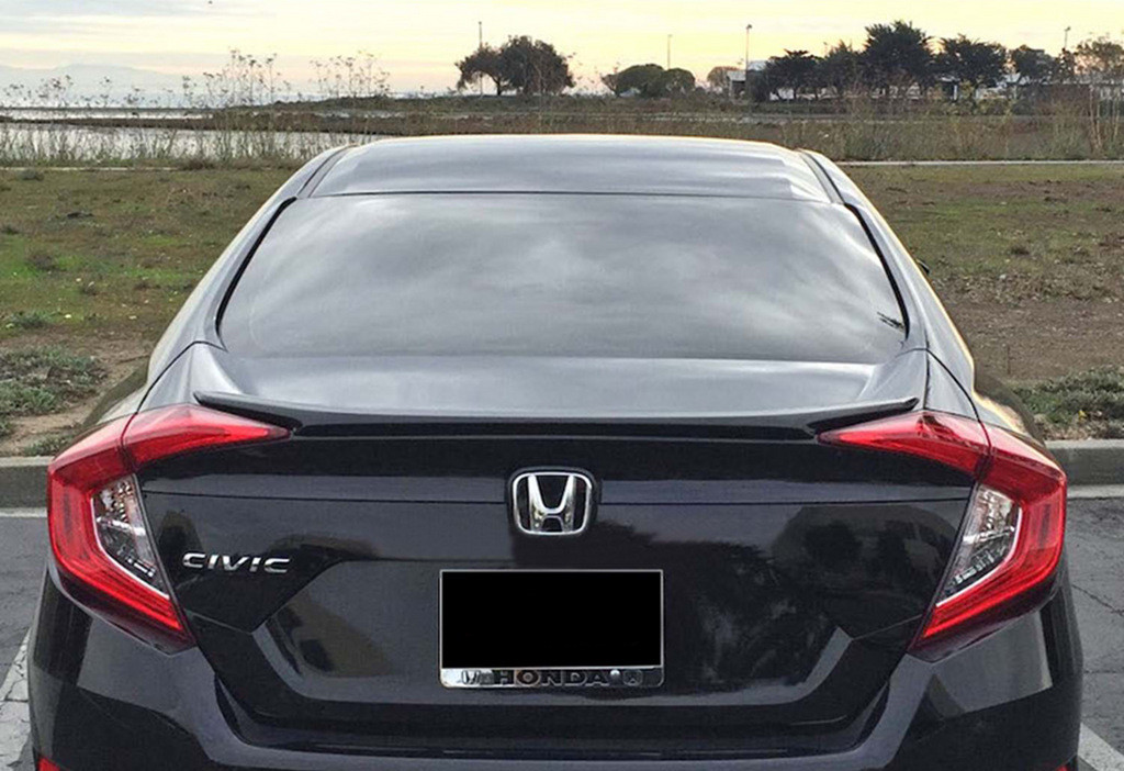 Спойлер DPT (чорний глянець) для Honda Civic Sedan X 2016-2021 рр від VLF комп., фото 1