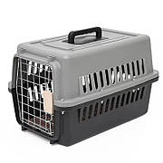 Контейнер перенесення для собак та котів 48Х32Х30 см. для домашніх тварин вагою до 5 кг Сірий