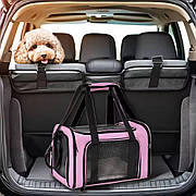 Сумка переноска для домашніх тварин розмір M 45х30х30 см Рожевий