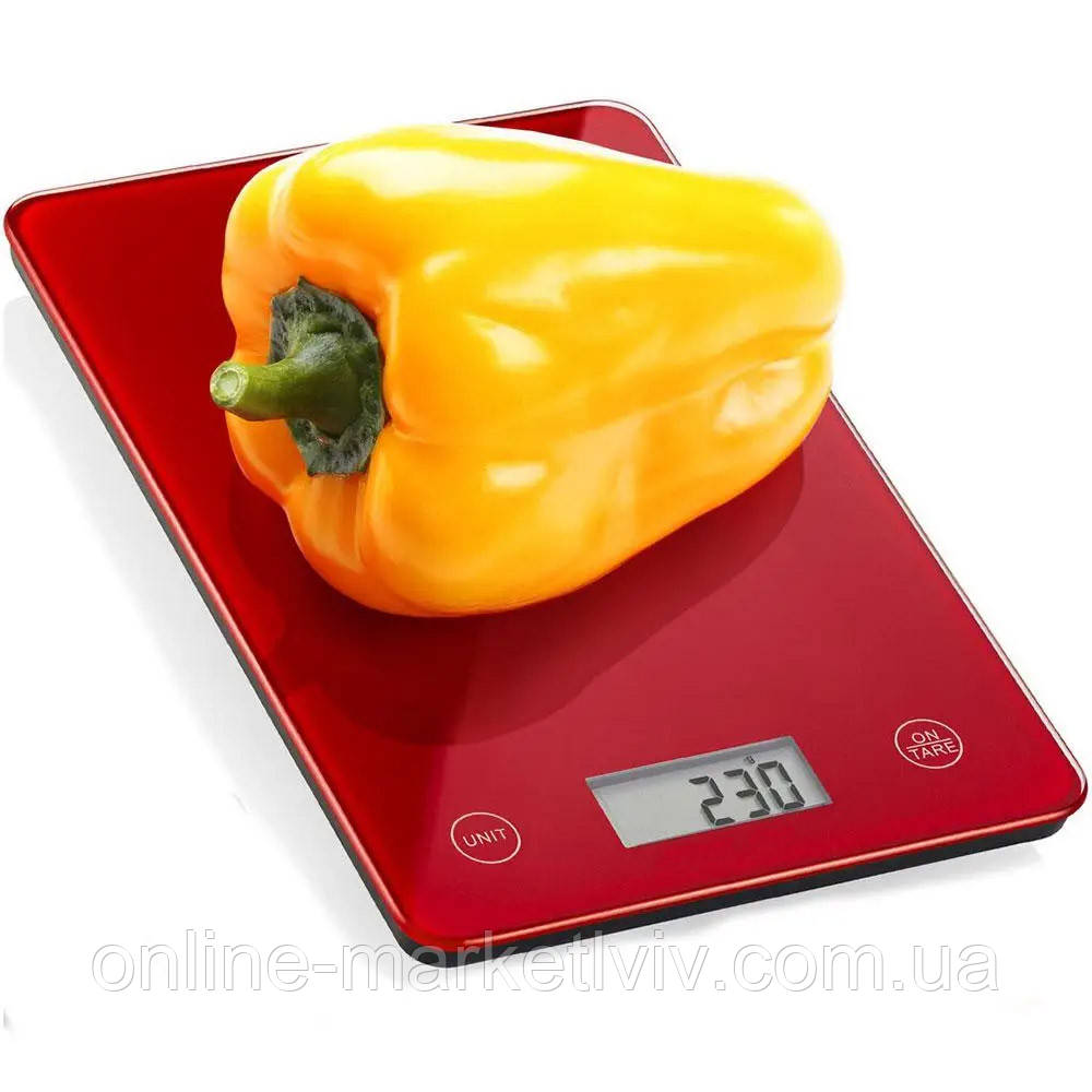 Кухонні ваги до 7 кг, DOMОTEC MS-912, Червоні / Сенсорні ваги електронні / Ваги для кухні, фото 1