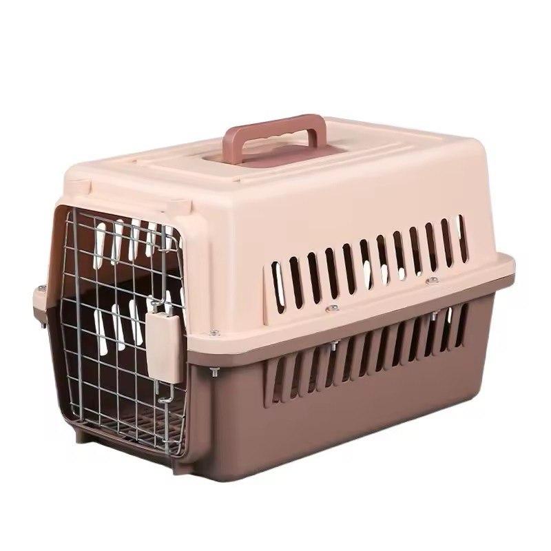 Контейнер перенесення для собак та котів 48Х32Х30 см. для домашніх тварин вагою до 5 кг Бежевий, фото 1