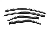 Ветровики с хромированным молдингом Niken Luxury (2011-2018 EU / 2011-2014 USA, 4 шт) для Toyota Camry