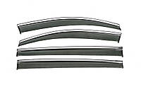 Ветровики с хромированным молдингом Niken Luxury (4 шт) для Volkswagen Touran 2015- гг