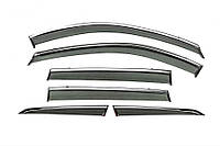 Ветровики с хромированным молдингом Niken Luxury (Для X-trail, 6 шт) для Nissan X-trail T33/Rogue 2022- гг