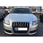 Передняя решетка радиатора S-Style (черная с хромом) для Ауди A6 C6 2004-2011 гг