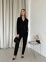 Брючний костюм-трійка жіночий піджак + топ + штани 42-44 44-46 46-48