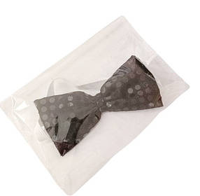 Метелик краватка чорна з паєтками. Блискучий чорний метелик, фото 3