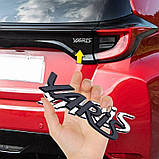 Емблема напис YARIS для Toyota хром 135х30мм метал (на скотчі), фото 2