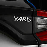 Емблема напис YARIS для Toyota хром 135х30мм метал (на скотчі), фото 3