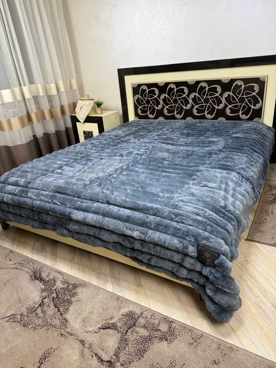 Плед покривало велюр Кролик сірий 220*240