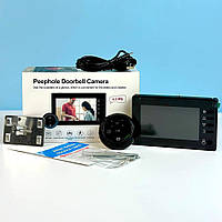 Бездротовий дверний відеовічко-камера для вхідних дверей із датчиком руху та монітором 4.3 дюйма IPS