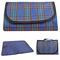 Килимок плед для пляжу та пікніка водонепроникний Malatec 145 x 180 см Синій (2450)