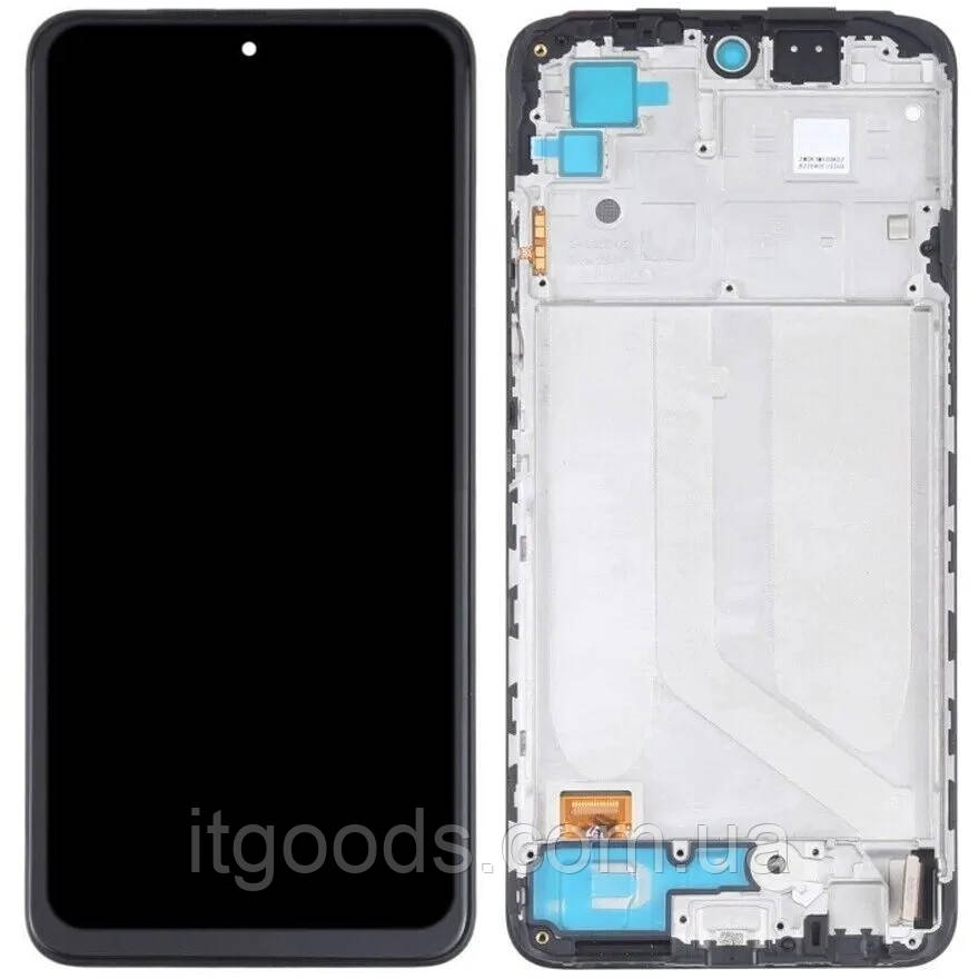 Дисплей (модуль) + тачскрін (сенсор) з рамкою для Xiaomi Redmi Note 10S | M2101K7BG (чорний колір, OLED)