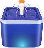 Питний фонтан для котів собак 2 л USB з фільтром, автопоїлка - синій