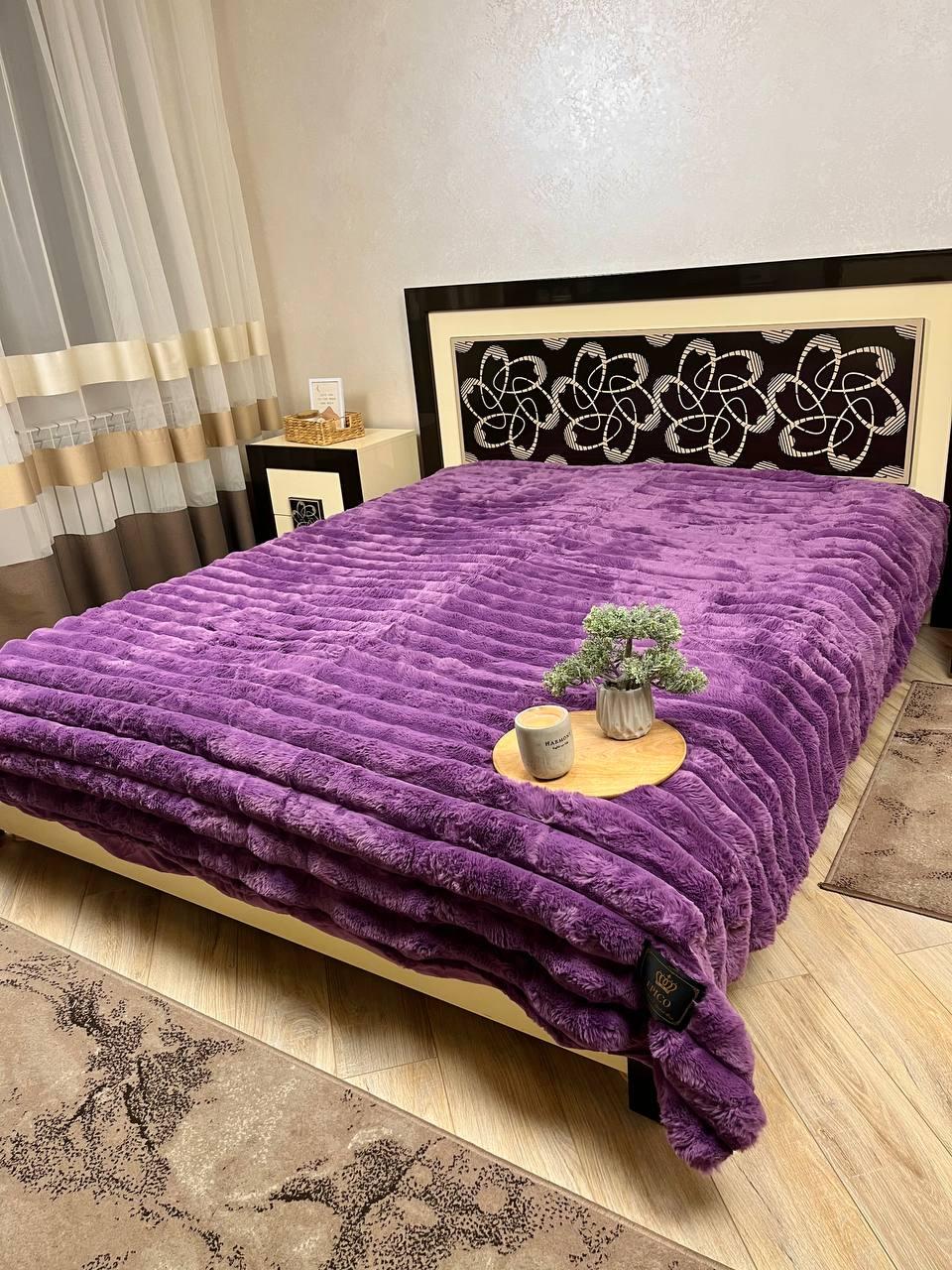 Плед покривало велюр Кролик фуксія 220*240