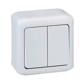 Вимикач Legrand Forix білий двоклавішний IP44 10A 782362