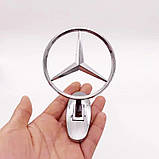 Емблема приціл на капот Mercedes Хром на скотчі (сплав), фото 6