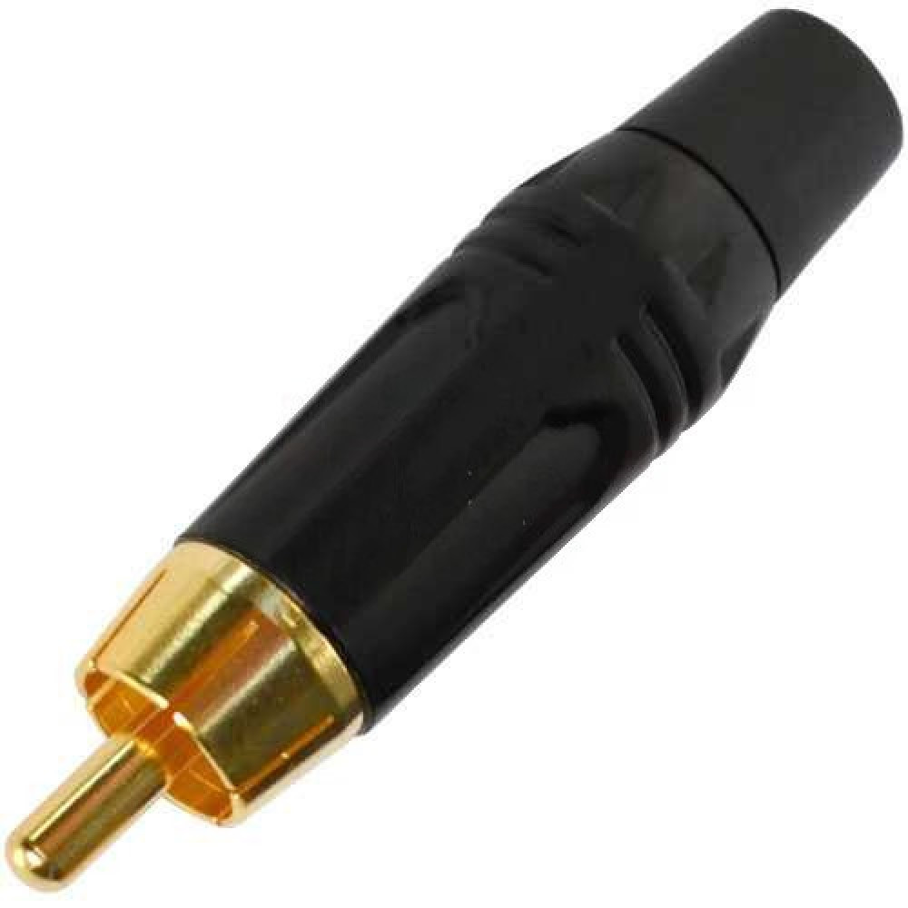Штекер RCA чорний метал. корпус, gold, чорний