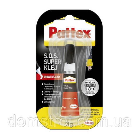 Супер клей-гель Pattex Момент Універсальний (блістер, 3 г), фото 1
