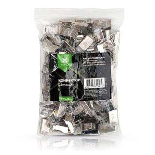 Коннектор Vinga RJ-45 FTP 100 шт. (VCPCON8P8CFTP) — Новый