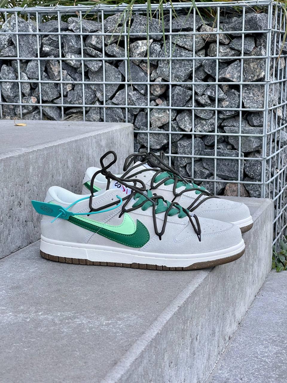 Чоловічі кросівки Nike SB Dunk Low SE 85 Double Swoosh замшеві сірі Найк Данк Дабл Свуш, фото 1