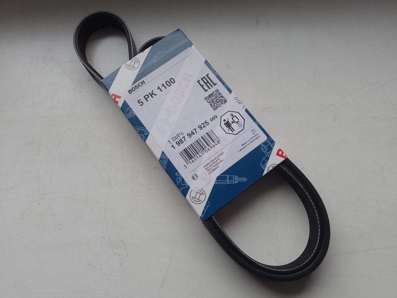 Ремінь кондиціонера Fiat Ducato 244, Peugeot Boxer, Citroen Jumper (2002-2006) 2.8, 71753866, 6453TZ, Bosch, Німеччина
