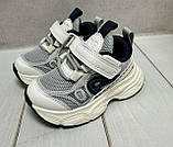 Дитячі тканині кросівки сітка для хлопчика Jong Golf на липучці 22-27 сірі, фото 3