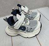 Дитячі тканині кросівки сітка для хлопчика Jong Golf на липучці 22-27 сірі, фото 4