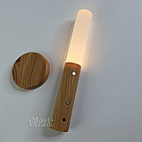 Світильник настінний акумуляторний LED з датчиком руху, теплим світлом і магнітним кріпленням, Світле дерево AND-850-LightWood, фото 8