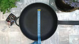 Сковорода чавунна з литою металевою ручкою, d=220мм, h=40мм, фото 8