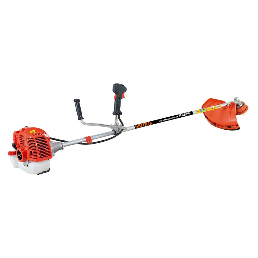 Мотокоса Світязь БТ-430 PRO, 3.6 кВт, 43 см³, нерозбірна штанга, 3 насадки