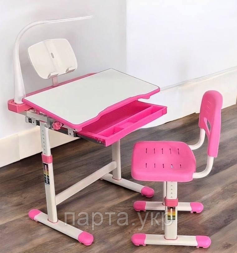 Дитяча парта та стільчик, лампа, підставка, фото 1