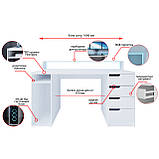 Ігровий стіл з надставкою Манйкрафт Люкс Білий, фото 4