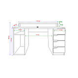 Ігровий стіл з надставкою Манйкрафт Люкс Білий, фото 9