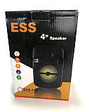 Портативна колонка ESS-110 (Bluetooth, 5 Вт, 21х15х11см, підсвітка, USB, SD, FM) Black, фото 6