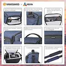 Сумка Vanguard Vesta Aspire 21 Navy, 6 л | Для фото-відеокамери, для повсякденного використання, фото 5
