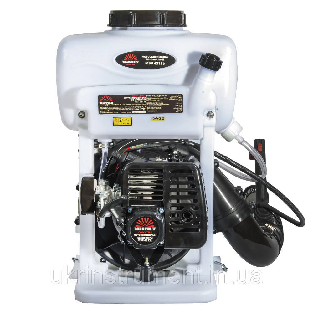 Потужний обприскувач з нагнітальним насосом для саду 14 л бензиновий Vitals MSP 4313b для високих дерев, саду, кущів, винограду.