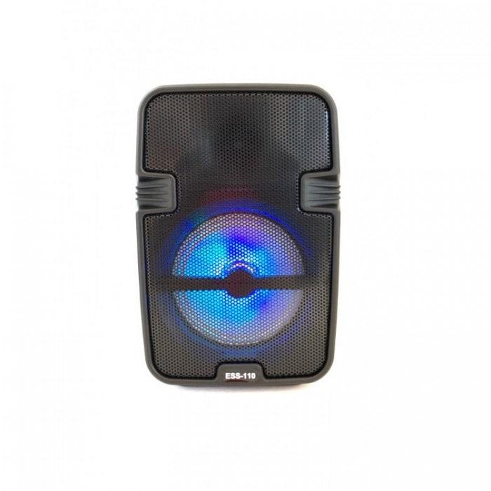 Портативна колонка ESS-110 (Bluetooth, 5 Вт, 21х15х11см, підсвітка, USB, SD, FM) Black