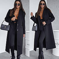 Женское длинное кашемировое пальто с подкладкой