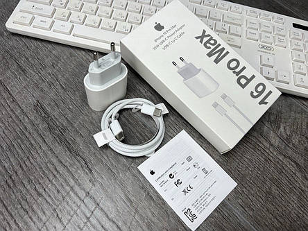 Швидка зарядка 35W USB-C + Кабель Type-C - Type-C для iPhone 16 Pro Max, фото 1