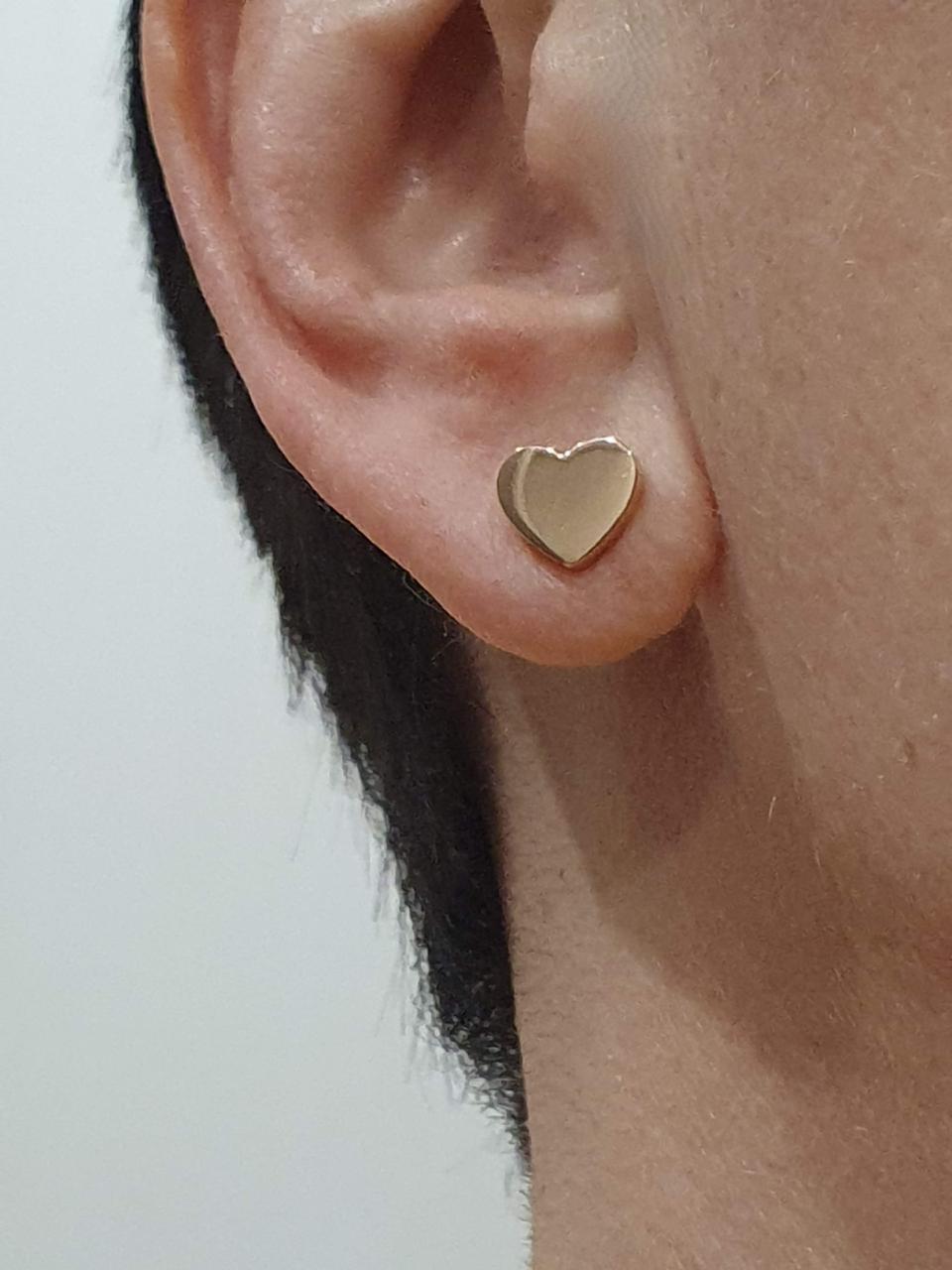 Золота моносережка-пуссета Сердечко. 210281