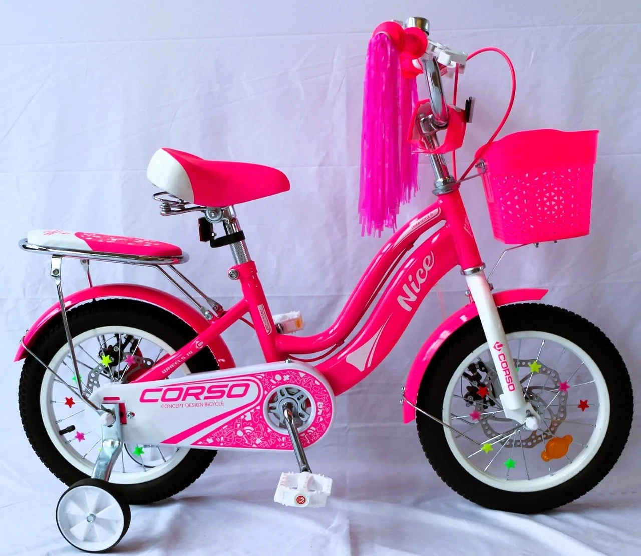Дитячий велосипед 14" Corso Nice NC-14734 на зріст 95-105 см рожевий