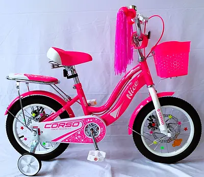 Дитячий велосипед 14" Corso Nice NC-14734 на зріст 95-105 см рожевий