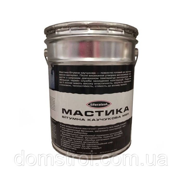 Мастика бітумно-каучукова Sferaizol покрівельна (18 кг)