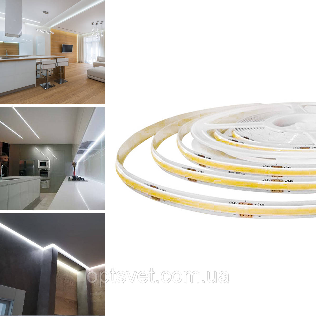 Світлодіодна стрічка BIOM Professional BPS-G3-24-COB-320-СW-20 холодний білий, негерметична, 1 м